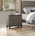 Contemporary Styling 1Pc Nightstand Of 2X Drawers W Antique Bar Pulls Two Tone Finish Wooden Bedroom Furniture Brown Mix 2 Drawers Bedroom Contemporary Wood
