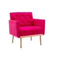 Coolmore Accent Chair ,Leisure Single Sofa With Rose Golden Feet Rose Red Polyester