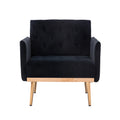Coolmore Accent Chair ,Leisure Single Sofa With Rose Golden Feet Black Polyester