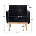 Coolmore Accent Chair ,Leisure Single Sofa With Rose Golden Feet Black Polyester