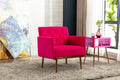 Coolmore Accent Chair ,Leisure Single Sofa With Rose Golden Feet Rose Red Polyester
