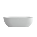 69Inch Solid Surface Bathtub For Bathroom White Oval Bathroom Freestanding Tubs Matte 61 69 In Modern Soaking Center Solid Surface Solid Surface