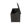 Outdoor Storage Box, 113 Gallon Wicker Patio Deck Boxes With Lid, Outdoor Cushion Storage Container Bin Chest For Kids Toys, Pillows, Towel Black No Sectional Black Rust Resistant Frame Water Resistant Cushion Garden & Outdoor American Traditional