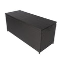 Outdoor Storage Box, 113 Gallon Wicker Patio Deck Boxes With Lid, Outdoor Cushion Storage Container Bin Chest For Kids Toys, Pillows, Towel Black No Sectional Black Rust Resistant Frame Water Resistant Cushion Garden & Outdoor American Traditional