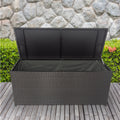 Outdoor Storage Box, 113 Gallon Wicker Patio Deck Boxes With Lid, Outdoor Cushion Storage Container Bin Chest For Kids Toys, Pillows, Towel Black No Sectional Black Rust Resistant Frame Water Resistant Cushion Garden & Outdoor American Traditional