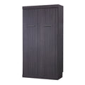 Twin Size Murphy Bed With Wardrobe And Drawers, Storage Bed, Can Be Folded Into A Cabinet, Gray Gray Pine