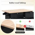 Farmhouse Kitchen Island Set With Drop Leaf And 2 Seatings,Dining Table Set With Storage Cabinet, Drawers And Towel Rack, Black Rustic Brown Black Kitchen Farmhouse Rectangular Kitchen Island Sets Rubberwood Solid Wood Small Less Than 40In