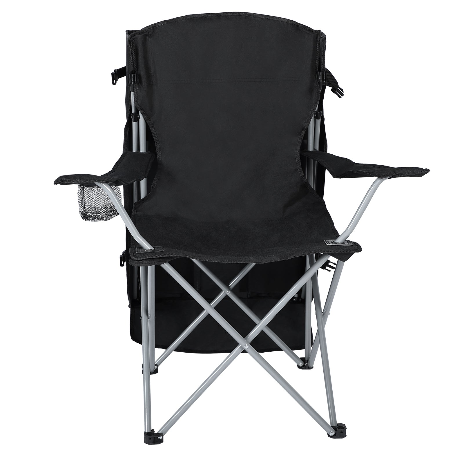 Yssoa Canopy Lounge Chair With Sunshade For Camping, Hiking, Travel, And Other Outdoor Events, With Cup Holder, 21.6" X 21.6" X 36", Black, 1 Pack Black Oxford Fabric