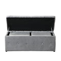 1 Piece Rectangular Storage Ottoman Short Velvet With 2 Set Ottomans Light Gray Light Gray Velvet