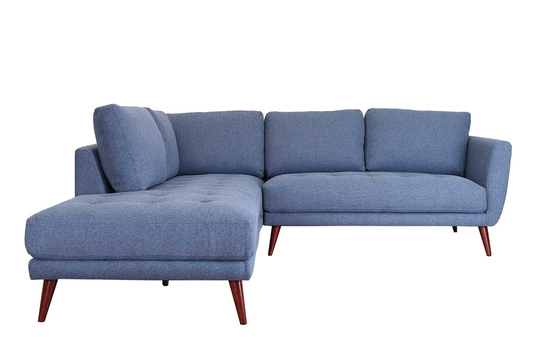 Casey Laf Sectional Denim Blue Blue Upholstered
