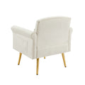 Off White Velvet Armchair With Metal Legs Off White Foam Velvet