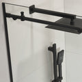 60 In. W X 76 In. Hsliding Frameless Shower Door In Matte Black With Clear Glass Matt Black Glass