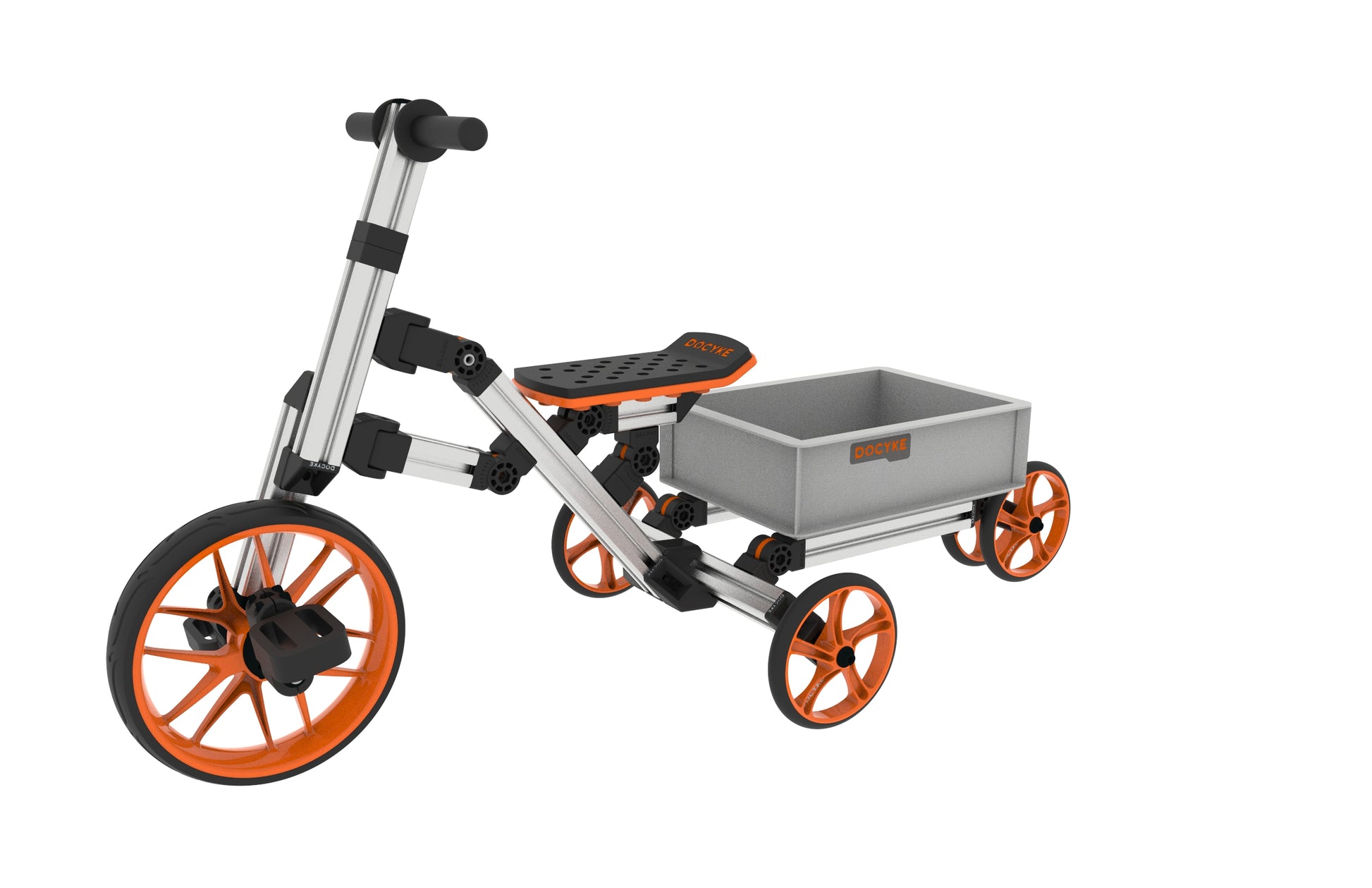 Kidrock Buildable Kit 20 In 1 Kids Go Kart Set, Suitable For 1 To 8 Years Old, Two Wheel Bike, Three Wheel Bike, Go Kart, Sit Stand Scooter, Etc. Christmas Plus A Snow Upgrade Package . Orange Abs Rubber Steel Q235