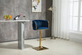 Coolmore Vintage Bar Stools With Back And Footrest Counter Height Dining Chairs 2Pc Set Navy Metal