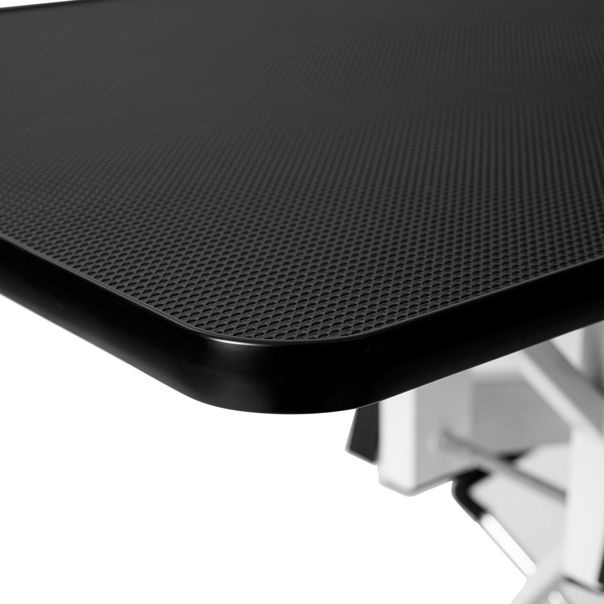 43 Inch Adjustable Heavy Type Hydraulic Pet Dog Grooming Table Upgraded Professional Drying Table Heavy Duty Frame With Adjustable Arm And Noose Black White Carbon Steel