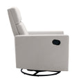 Modern Upholstered Rocker Nursery Chair Plush Seating Glider Swivel Recliner Chair, Beige Beige Linen