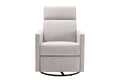 Modern Upholstered Rocker Nursery Chair Plush Seating Glider Swivel Recliner Chair, Tan Tan Linen