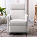 Modern Upholstered Rocker Nursery Chair Plush Seating Glider Swivel Recliner Chair, Beige Beige Linen