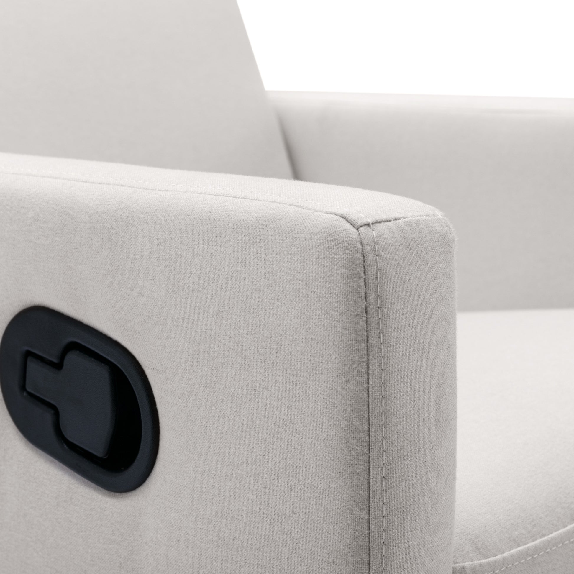 Modern Upholstered Rocker Nursery Chair Plush Seating Glider Swivel Recliner Chair, Beige Beige Linen