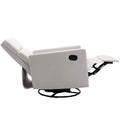 Modern Upholstered Rocker Nursery Chair Plush Seating Glider Swivel Recliner Chair, Beige Beige Linen