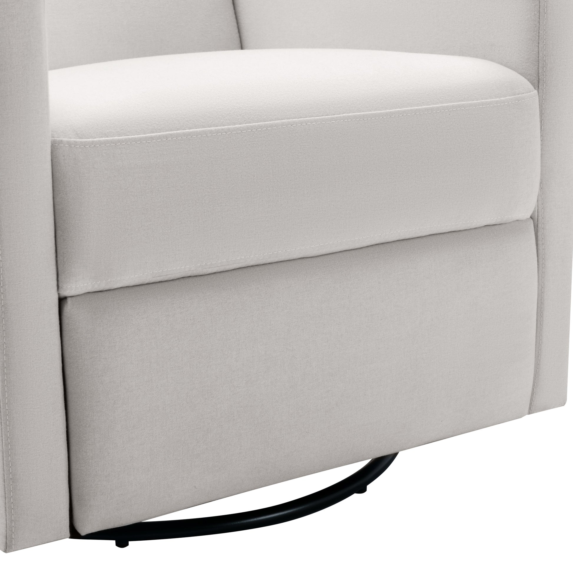 Modern Upholstered Rocker Nursery Chair Plush Seating Glider Swivel Recliner Chair, Beige Beige Linen