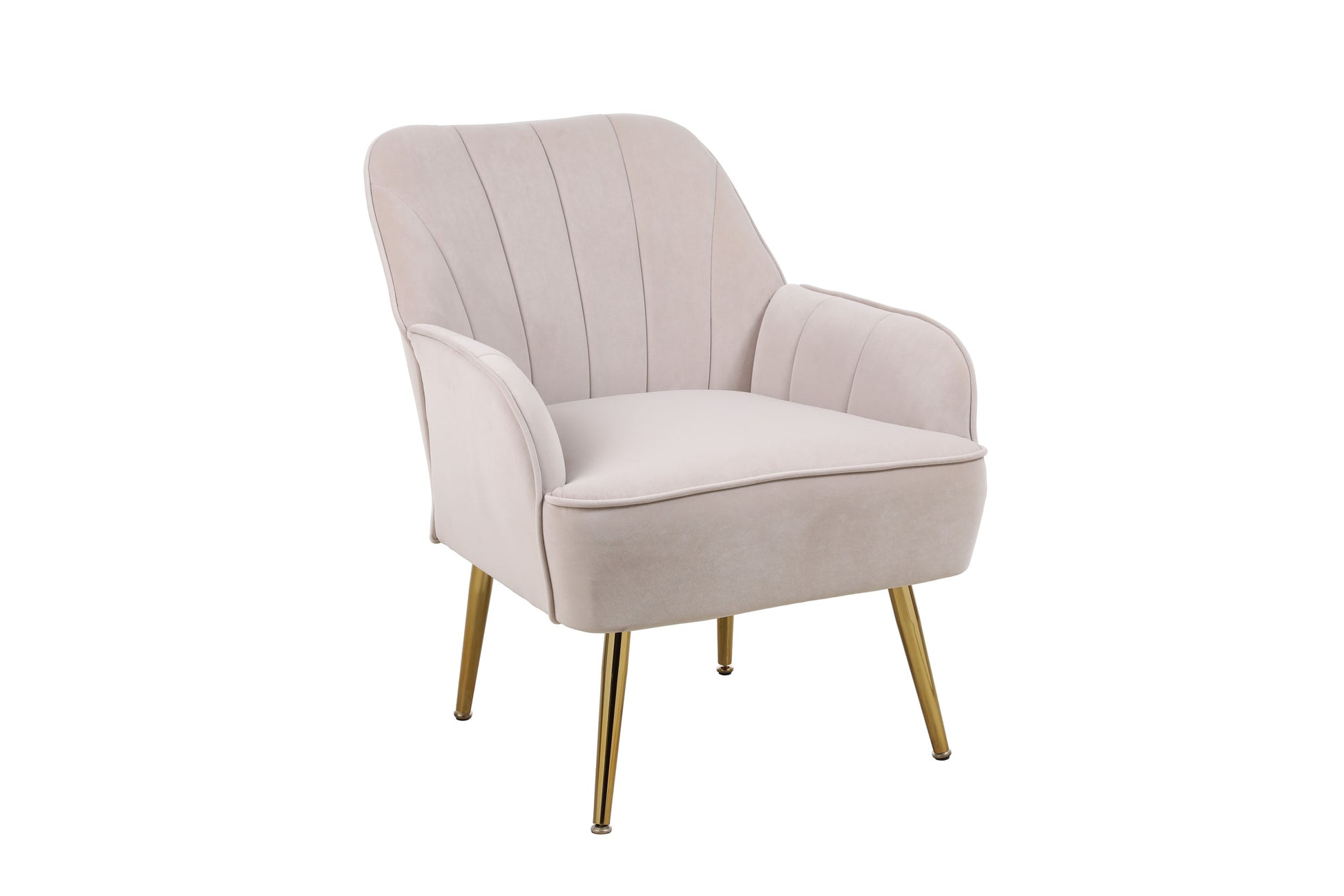 Modern Mid Century Chair Velvet Sherpa Armchair For Living Room Bedroom Office Easy Assemble Beige Beige Foam Velvet