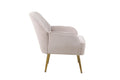 Modern Mid Century Chair Velvet Sherpa Armchair For Living Room Bedroom Office Easy Assemble Beige Beige Foam Velvet
