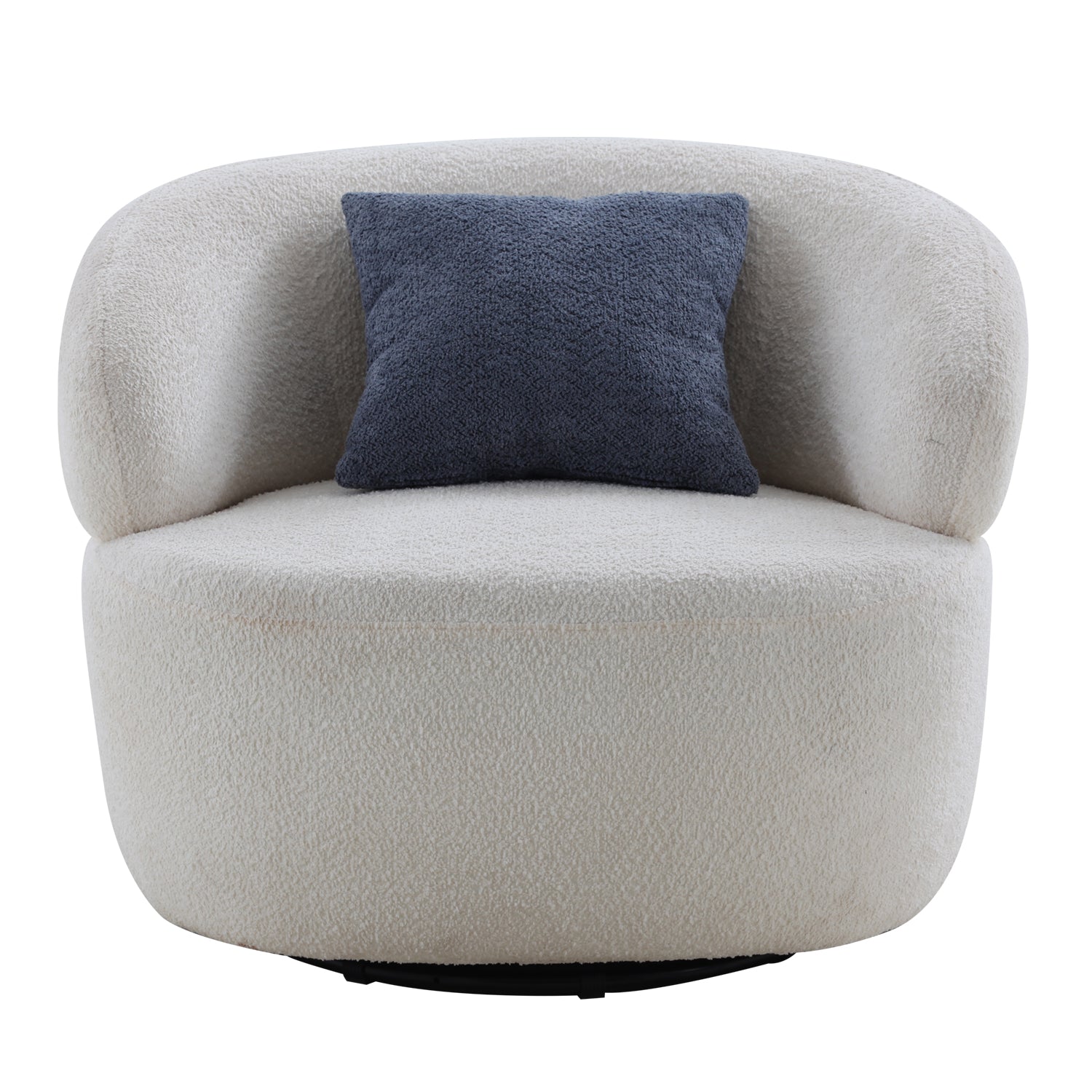 Swivel Barrel Chair Living Room, Single Chair For Small Space Comfy Round Sofa Chair Boucle Accent Chair Circle Sherpa, Arm Chair Reading Room Chair Lounge Chair Bedroom Club Beige Beige Upholstered