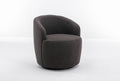 Teddy Fabric Swivel Accent Armchair Barrel Chair With Black Powder Coating Metal Ring,Dark Gray Dark Gray Foam Wool