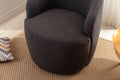 Teddy Fabric Swivel Accent Armchair Barrel Chair With Black Powder Coating Metal Ring,Dark Gray Dark Gray Foam Wool