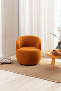Teddy Fabric Swivel Accent Armchair Barrel Chair With Black Powder Coating Metal Ring,Caramel Caramel Foam Wool