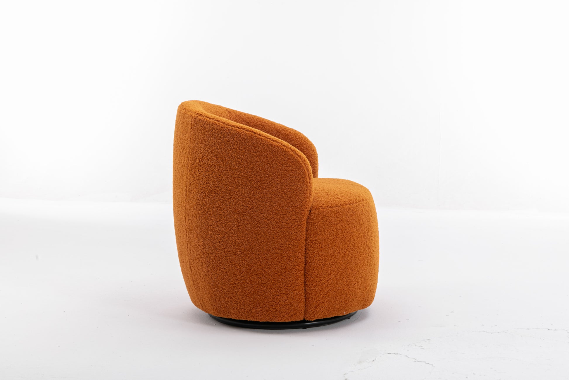Teddy Fabric Swivel Accent Armchair Barrel Chair With Black Powder Coating Metal Ring,Caramel Caramel Foam Wool