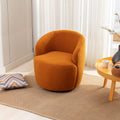 Teddy Fabric Swivel Accent Armchair Barrel Chair With Black Powder Coating Metal Ring,Caramel Caramel Foam Wool