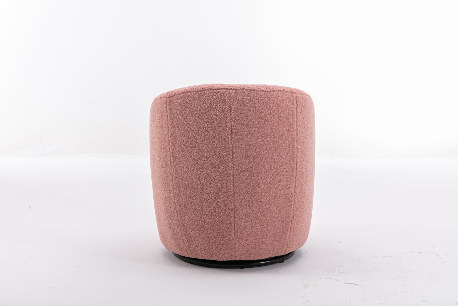 Teddy Fabric Swivel Accent Armchair Barrel Chair With Black Powder Coating Metal Ring,Light Pink Light Pink,Light Pink Foam,Foam Wool,Wool