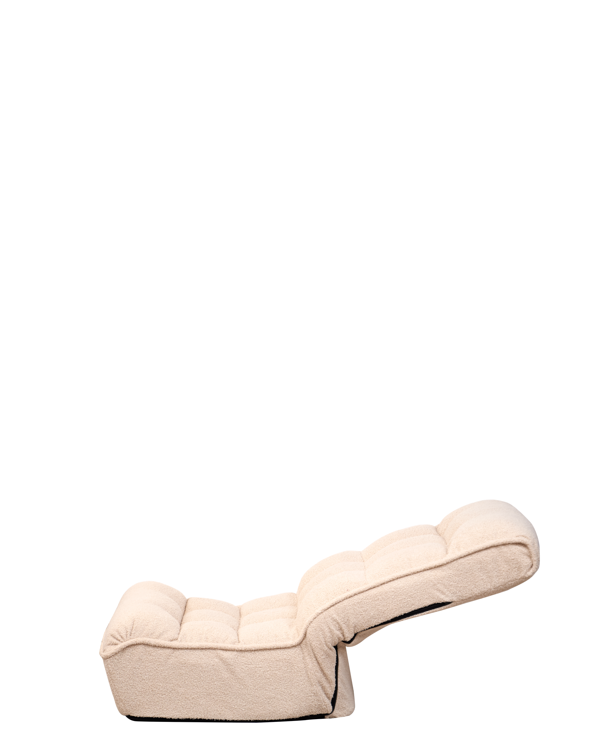 Single Sofa Reclining Chair Japanese Chair Lazy Sofa Tatami Balcony Reclining Chair Leisure Sofa Adjustable Chair White Cotton Metal