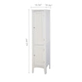 Tall Narrow Tower Freestanding Cabinet With 2 Shutter Doors 5 Tier Shelves For Bathroom, Kitchen ,Living Room ,Storage Cabinet,White White Mdf