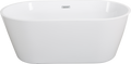 Glossy Acrylic Freestanding Soaking Bathtub With Chrome Overflow And Drain In White, Cupc Certified 59*31.1 22A02 60 White Fiberglass Acrylic