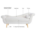 Chaise Lounge With Scroll Arms White Fabric