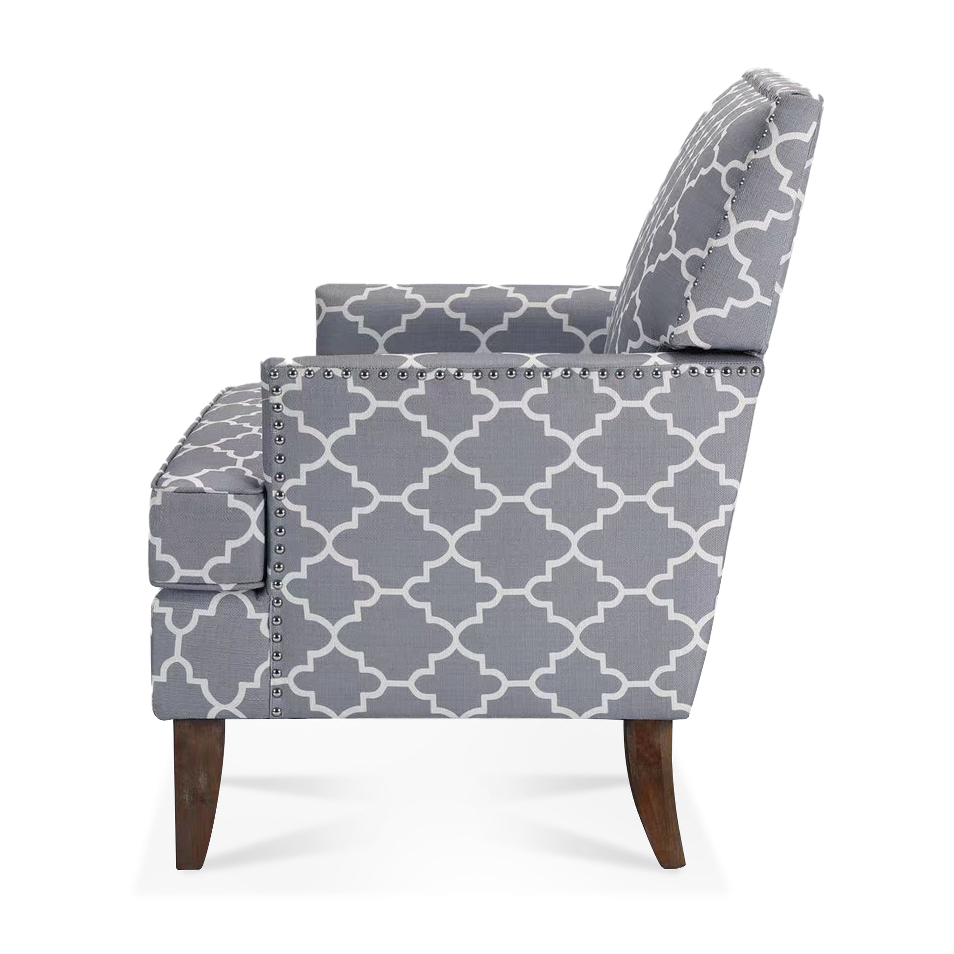 Accent Chairs For Living Room Grey Mix Fabric