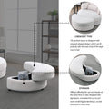 Video Welike Swivel Accent Barrel Modern Sofa Lounge Club Big Round Chair With Storage Ottoman Linen Fabric For Living Room Hotel With Pillows,Teddy White Ivory Ivory Foam Fabric 1 Seat