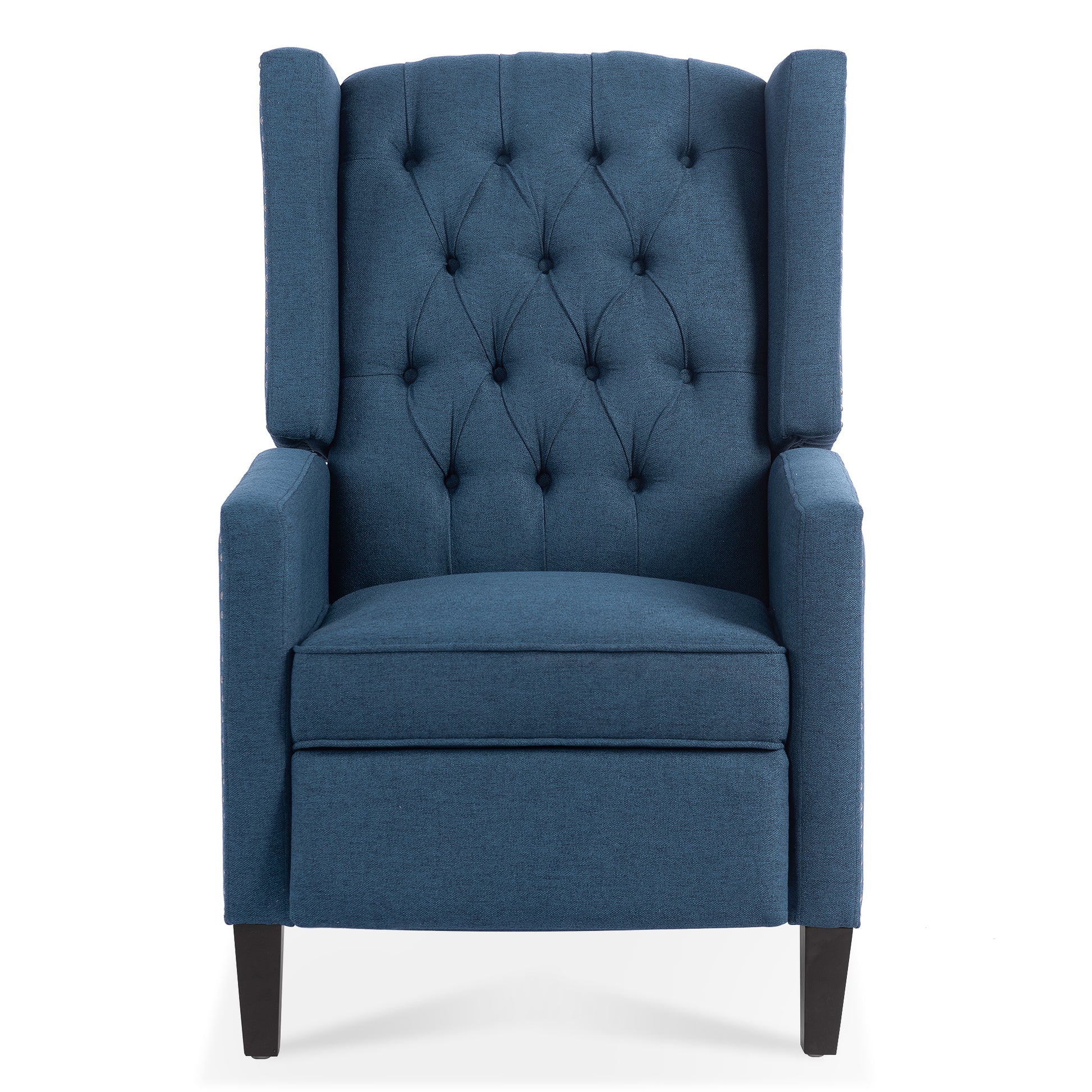 27.16" Wide Manual Wing Chair Recliner Blue Polyester