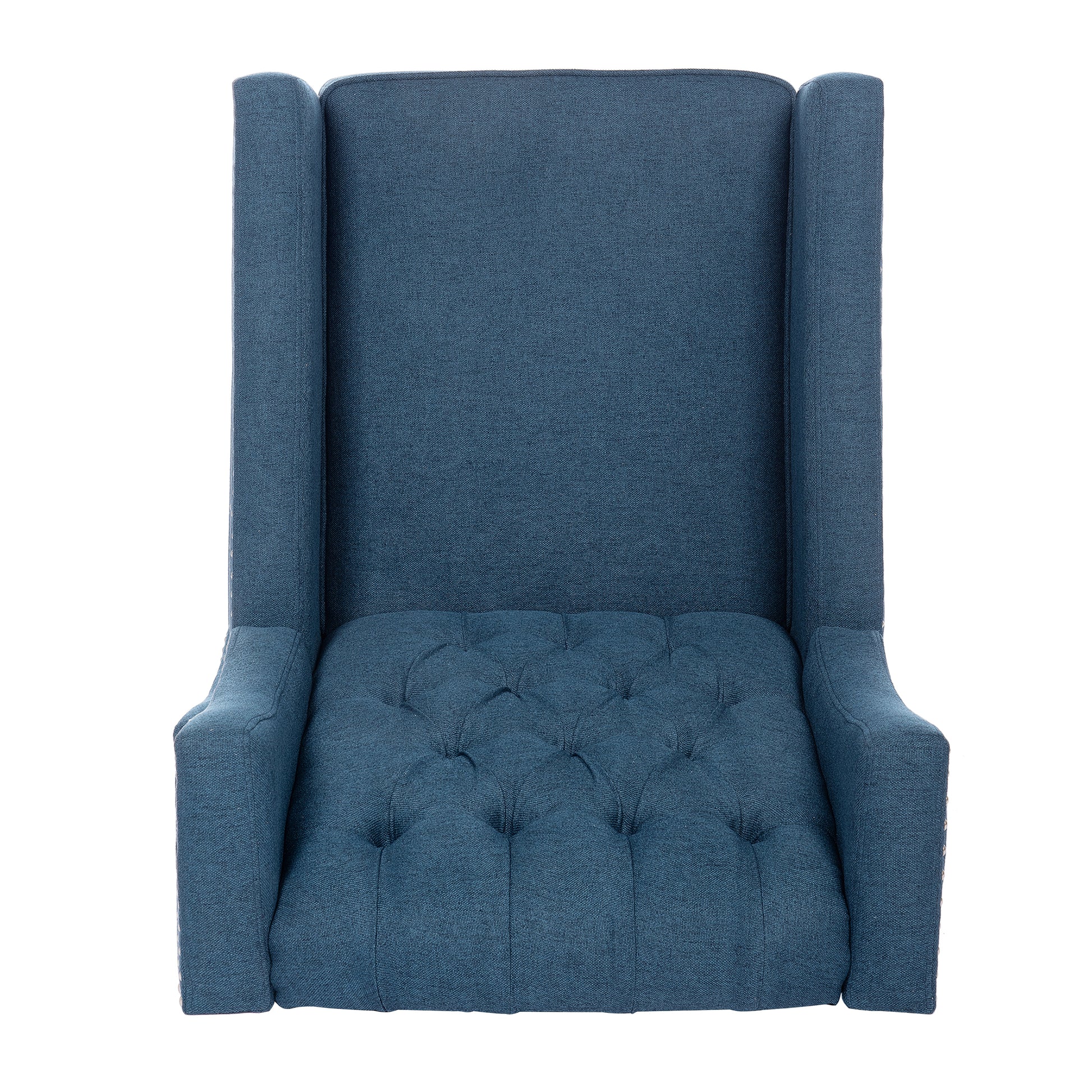 27.16" Wide Manual Wing Chair Recliner Blue Polyester