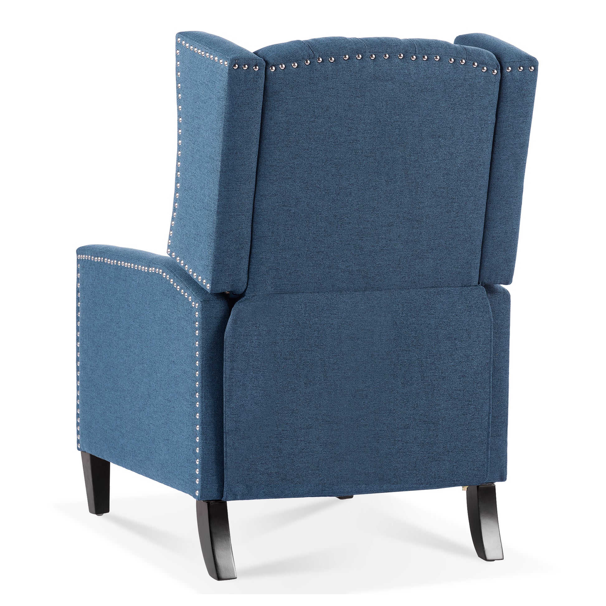 27.16" Wide Manual Wing Chair Recliner Blue Polyester