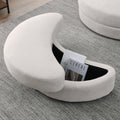 Video Welike Swivel Accent Barrel Modern Sofa Lounge Club Big Round Chair With Storage Ottoman Linen Fabric For Living Room Hotel With Pillows Beige Foam Fabric