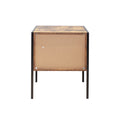 Set Of 2 Pcs Nightstand,Industrial Style Rustic Brown Mdf Steel