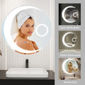 24 Inch Switch Held Memory Led Mirror, Wall Mounted Vanity Mirrors, Bathroom Anti Fog Mirror, Dimmable Bathroom Mirror Silver Glass