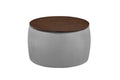 Video Round Ottoman Set With Storage, 2 In 1 Combination, Round Coffee Table, Square Foot Rest Footstool For Living Room Bedroom Entryway Office Gray Velvet
