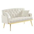 Cream White 2 Seater Sofa Cream White Wood Tufted Back Velvet 2 Seat