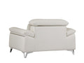Top Grain Italian Leather Chair White Foam Leather