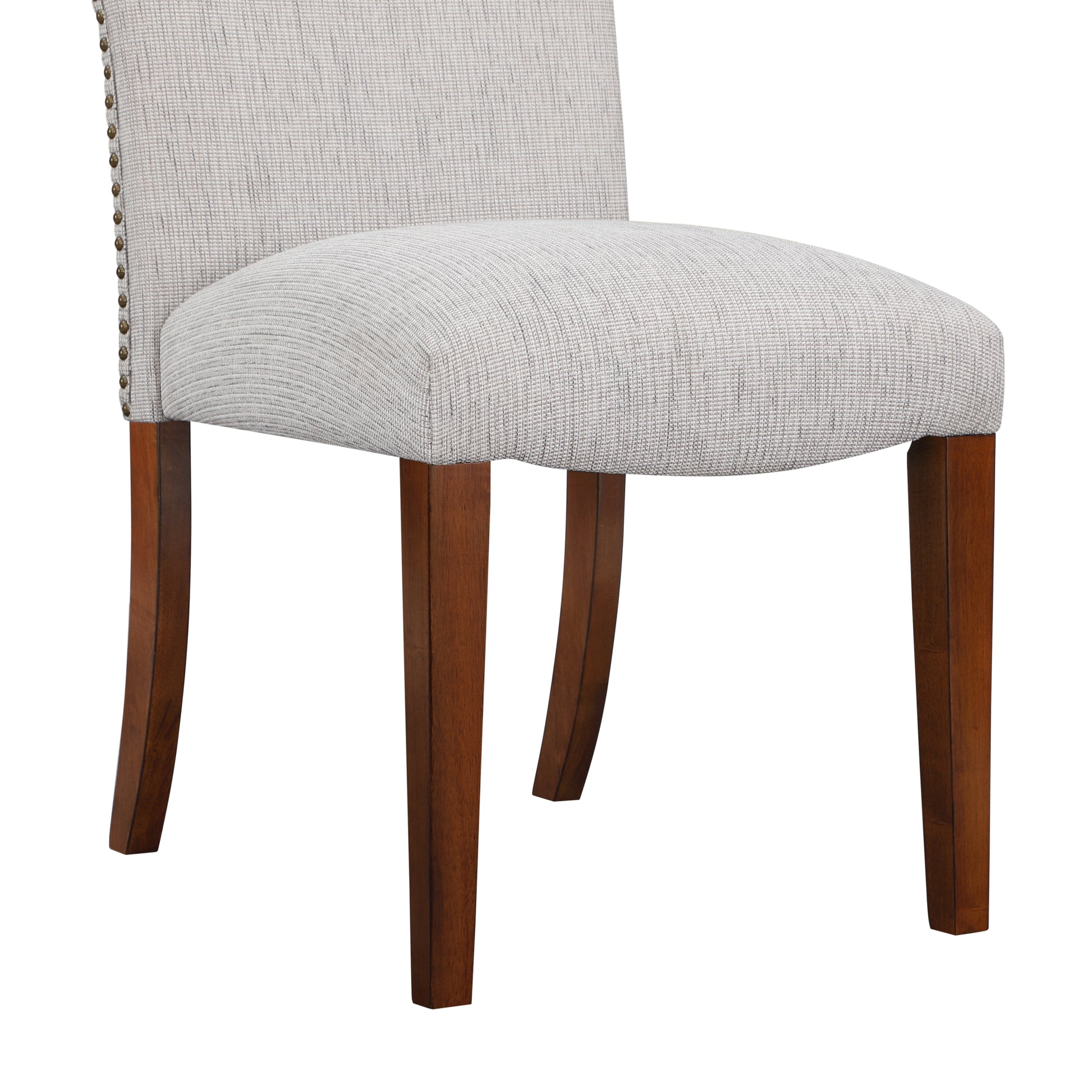 Sophia Sea Oat Dining Chair In Performance Fabric With Nail Heads Set Of 2 Espresso Foam Fabric